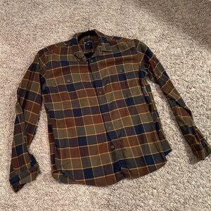 JCREW BROWN AND YELLOW FLANNEL SZ L